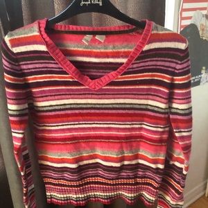 VINTAGE multicolour v-neck autumn sweater